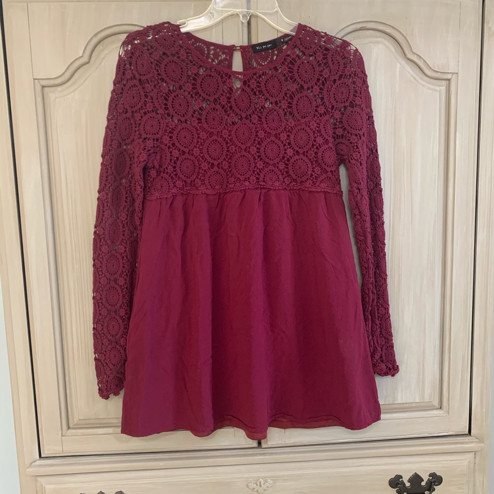 Blu pepper Mini Dress/Tunic Maroon Size Small